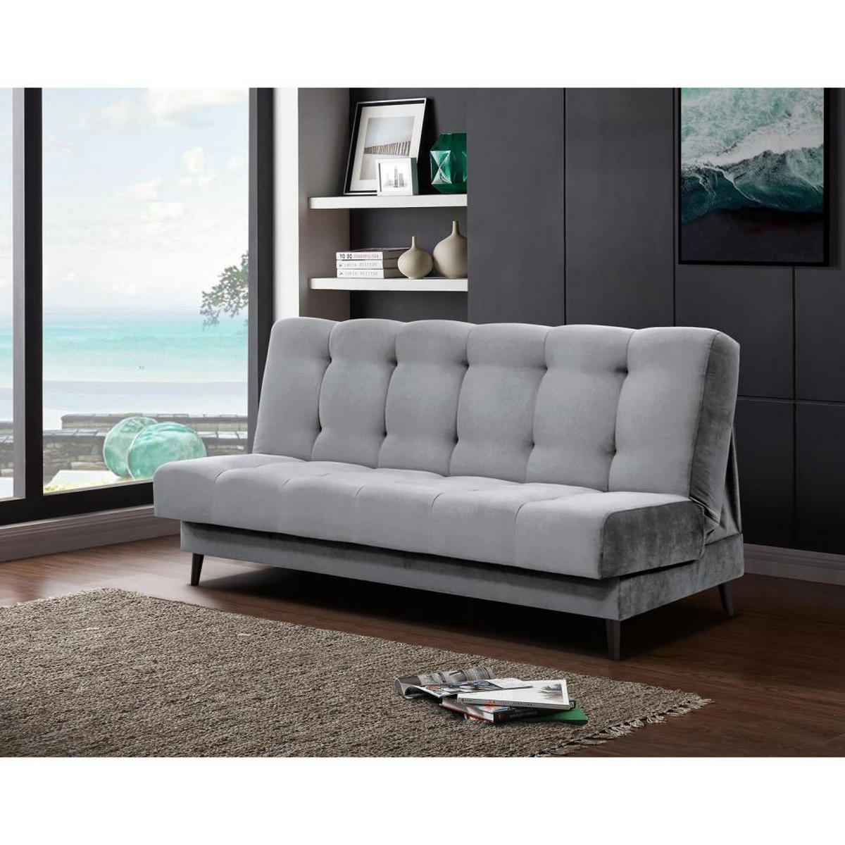 3-SITZER Schlafsofa Nancy hellgrau - Hellgrau, Holz/Textil (220/89/93cm) - Beautysofa