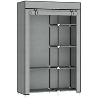 KLEIDERSCHRANK, Stoffschrank, Grau - Grau, Metall (43/162.5/103cm) - HOMCOM