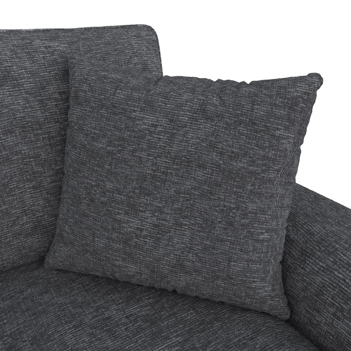 WOHNLANDSCHAFT mit Chenillebezug, Stauraum-Chaiselongue und 2 Kissen in Grau - Grau, Textil (137/84/280cm) - EVRYAE