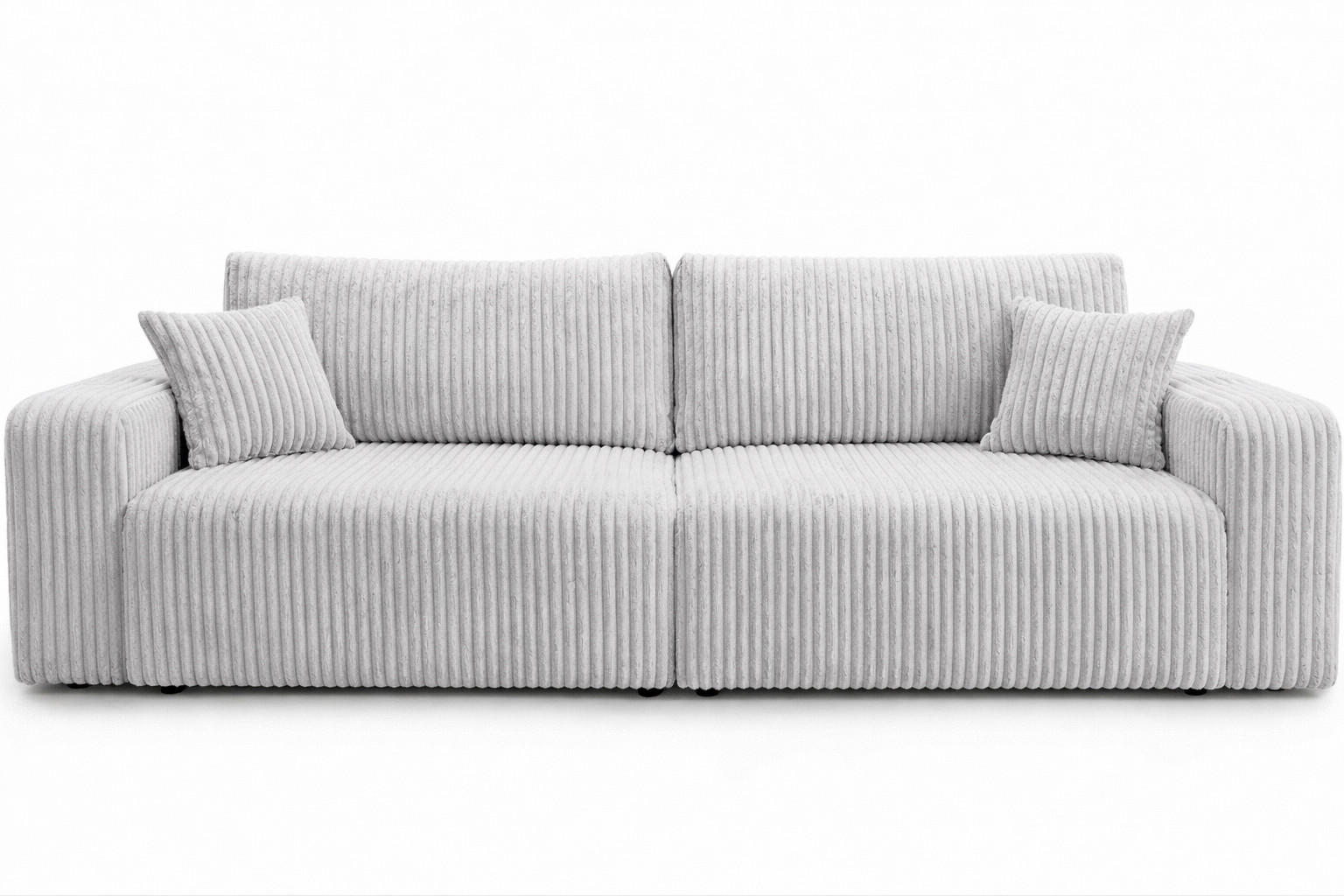 SOFA Mit Schlaffunktion Und Bettkasten, Cordstoff Tilia, Grau, BEST SCORNER - Grau, Holz (245/83/90cm) - Kaiser Möbel