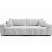 SOFA Mit Schlaffunktion Und Bettkasten, Cordstoff Tilia, Grau, BEST SCORNER - Grau, Holz (245/83/90cm) - Kaiser Möbel
