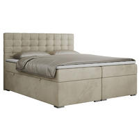 BOXBETT SUSAN 140/200 Beige Velvet - H3 - Beige, Holz/Textil (140/200cm) - MKS