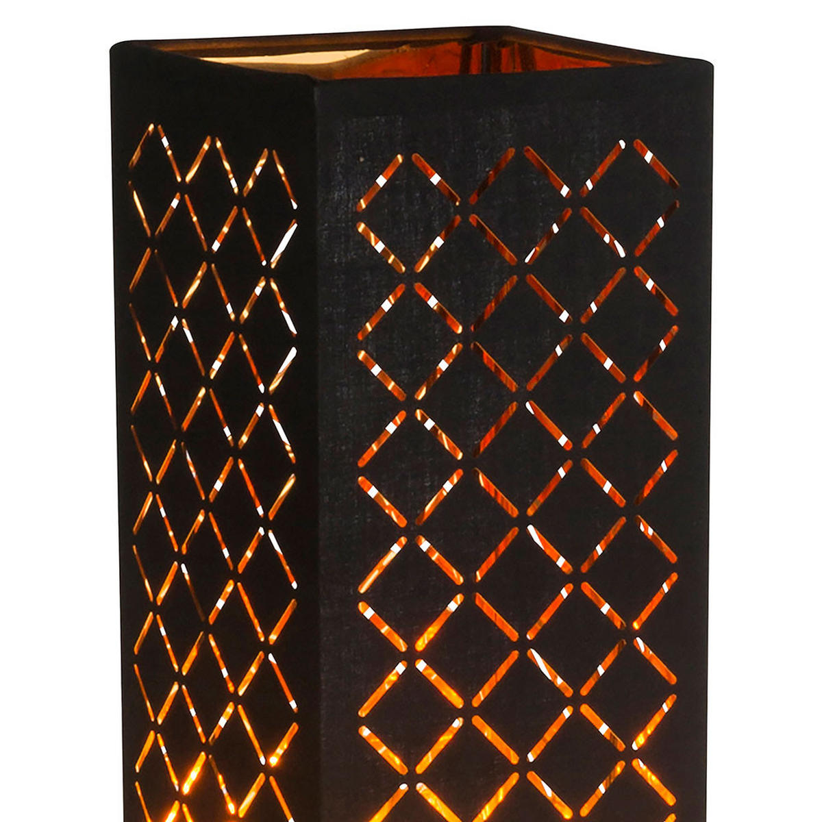LED STEHLEUCHTE Clarke Schwarz Blattgold - Schwarz, Metall (15/15/118cm) - Globo Lighting