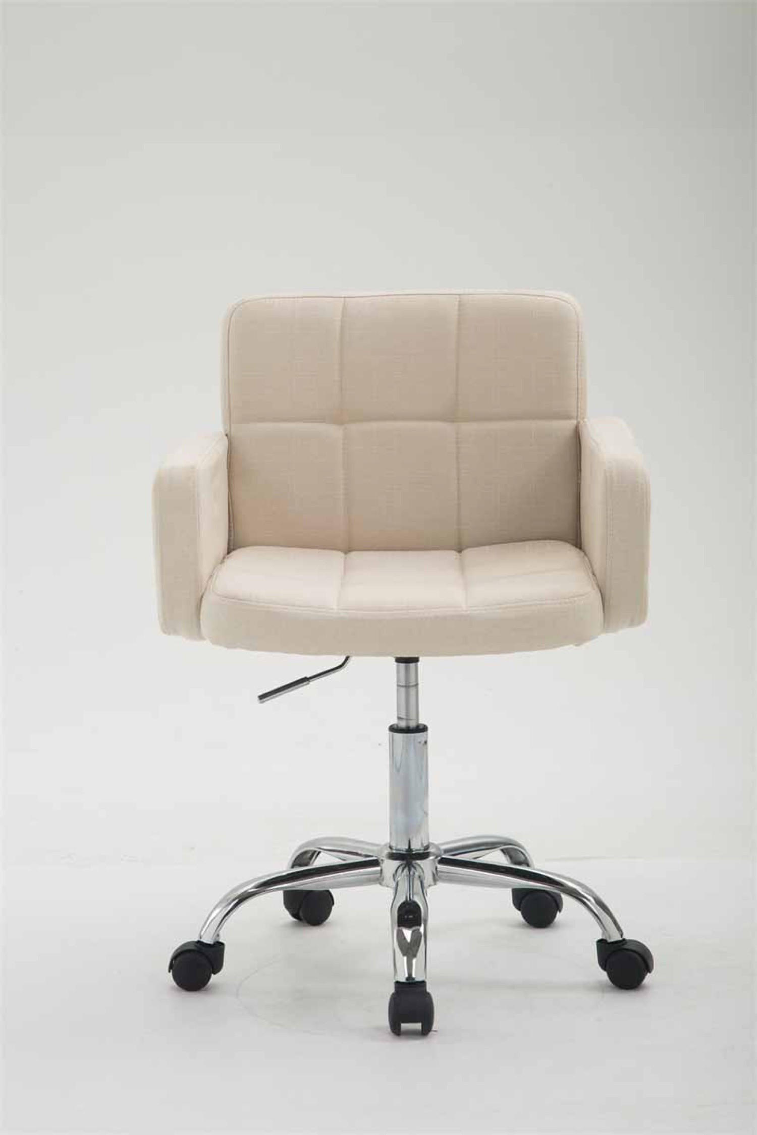 ARBEITSHOCKER Lausanne Stoff creme - Naturfarben, Metall (60/89/52cm) - TPFLiving