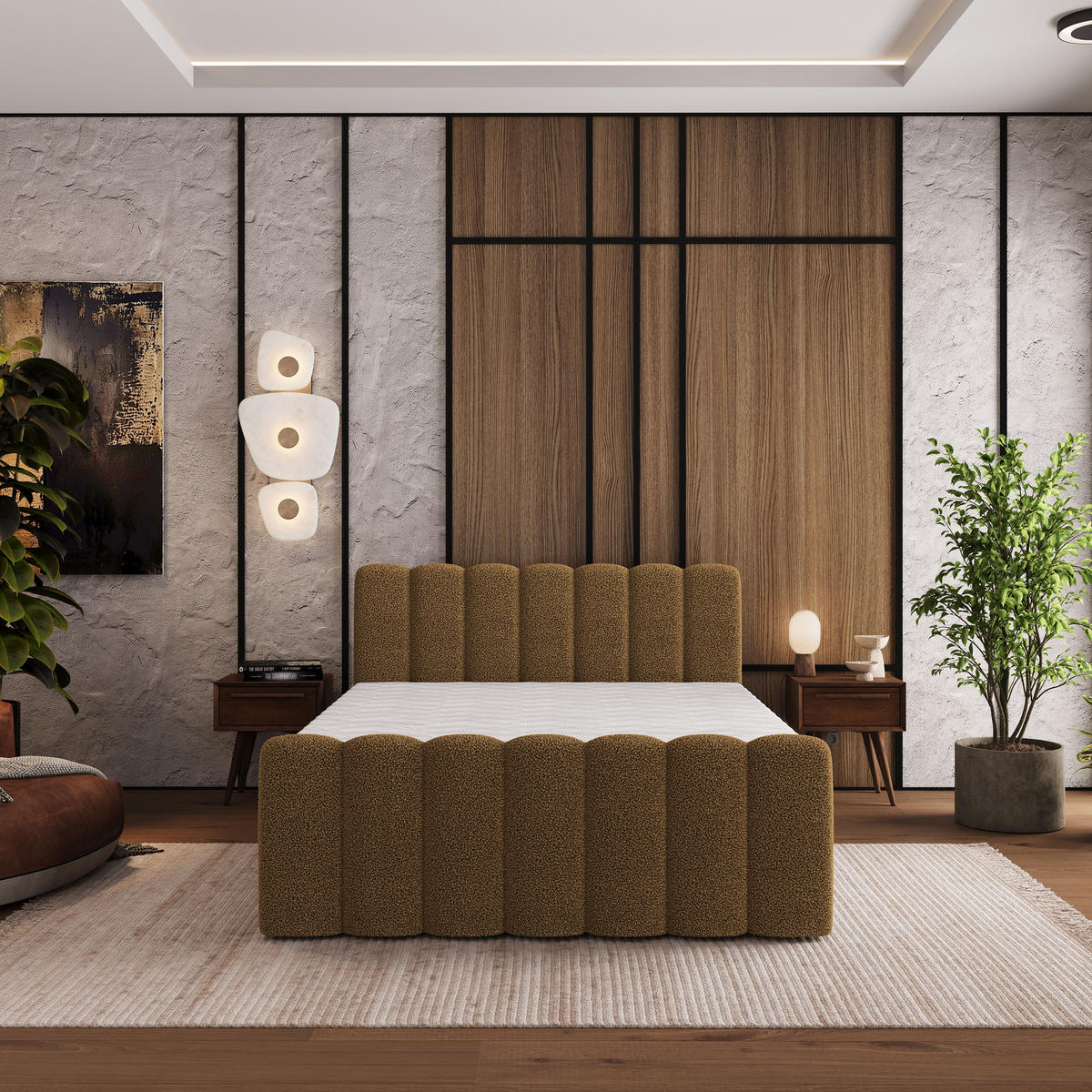 BOXBETT CELLA 160x200 cm mit Matratze und Topper - Orange - Orange, Holz (160/200cm) - MASSENO