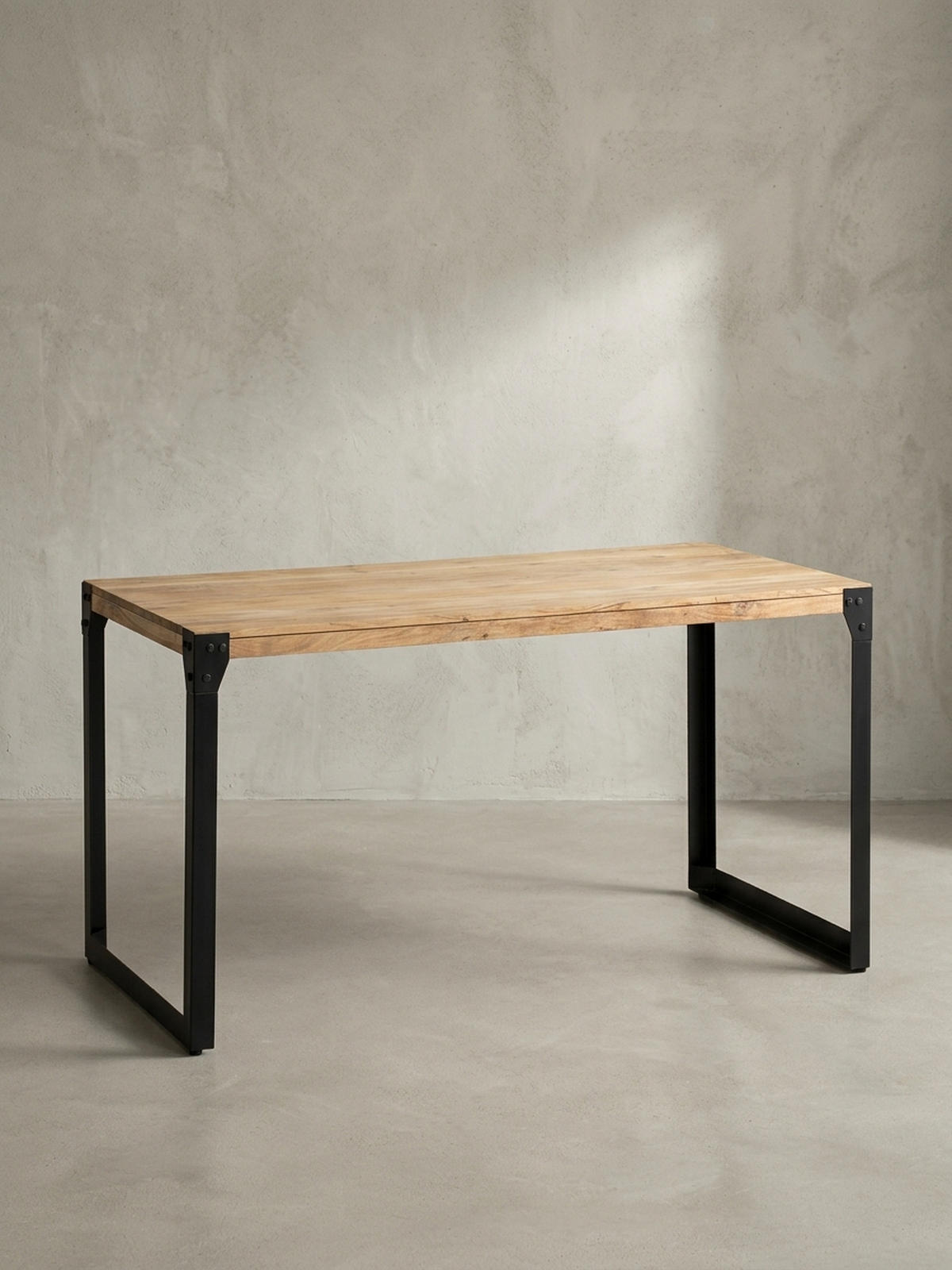 ESSTISCH Massivholz Metall Rechteckig Industrial, Akazie 120x60x76 cm - Schwarz/Akaziefarben, Holz/Metall (60/120/76cm) - KADIMA DESIGN
