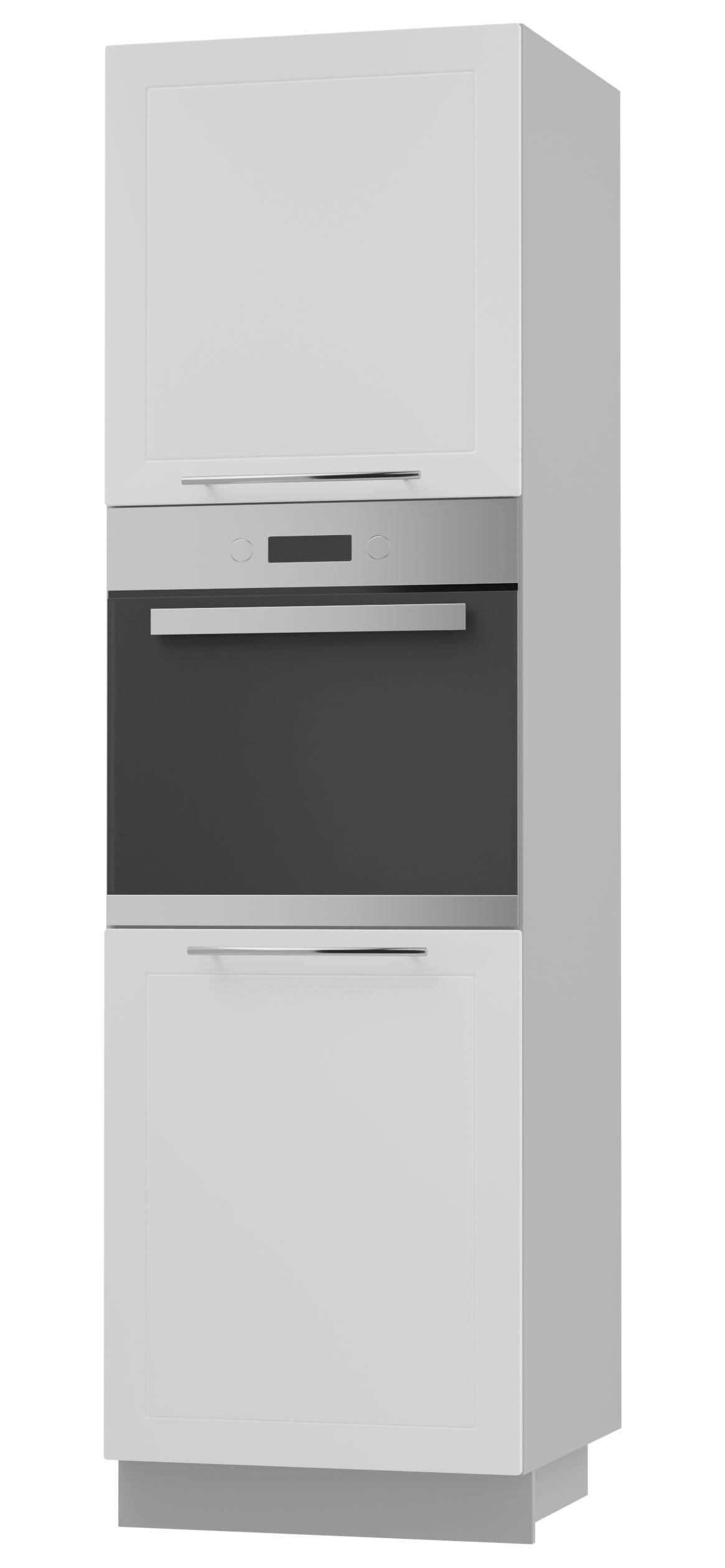 Feldmann-Wohnen Backofenhochschrank Weiß, Grau 60x207x59 cm