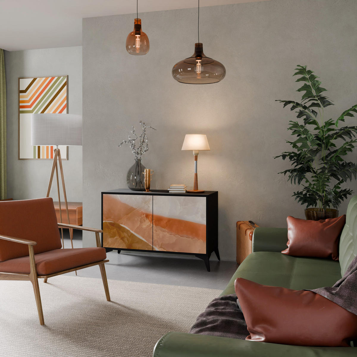 SIDEBOARD SANDHILLS SPLENDOUR, Eicheneffekt, 111x42x77,5 cm, 2 Türen - Eichefarben/Buchefarben, Holzwerkstoff/Buchenholz (111/77.5/42cm) - SpaceRebels
