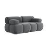 2-SITZER-SOFA Samt Stoff Grau - Dunkelgrau/Schwarz, Kunststoff/Textil (190/70/96cm) - Makamii