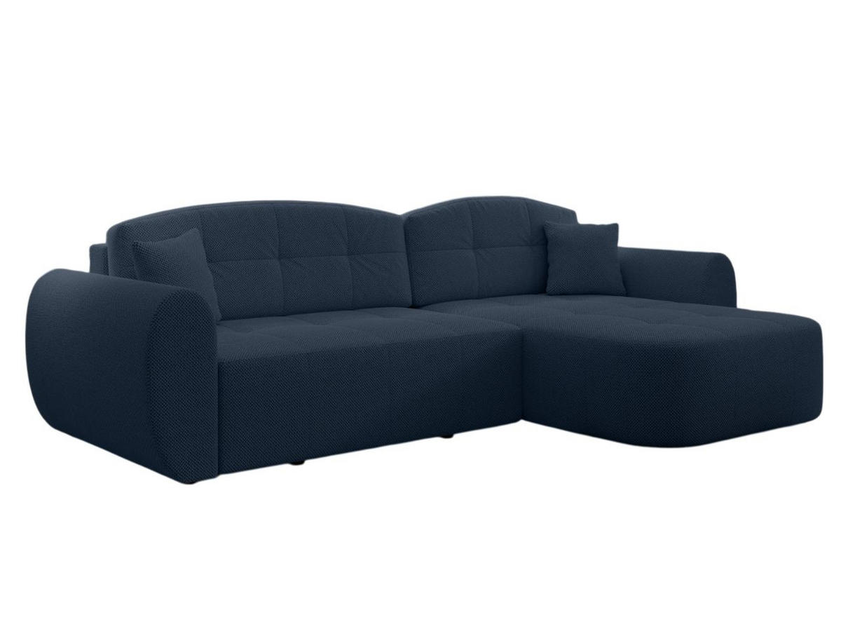 ECKSOFA Avessio Dunkelblau - Schwarz/Dunkelblau, Holz/Kunststoff (282/170cm) - Graingold