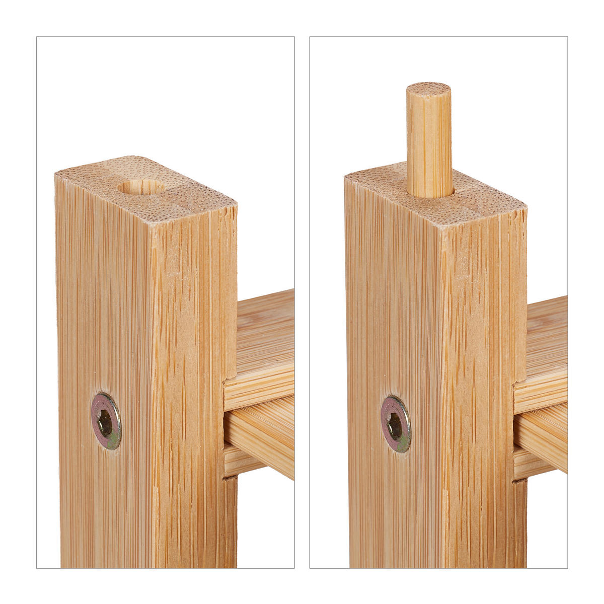 SCHUHREGAL - Hellbraun, Holz (68.5/32/28cm) - Relaxdays