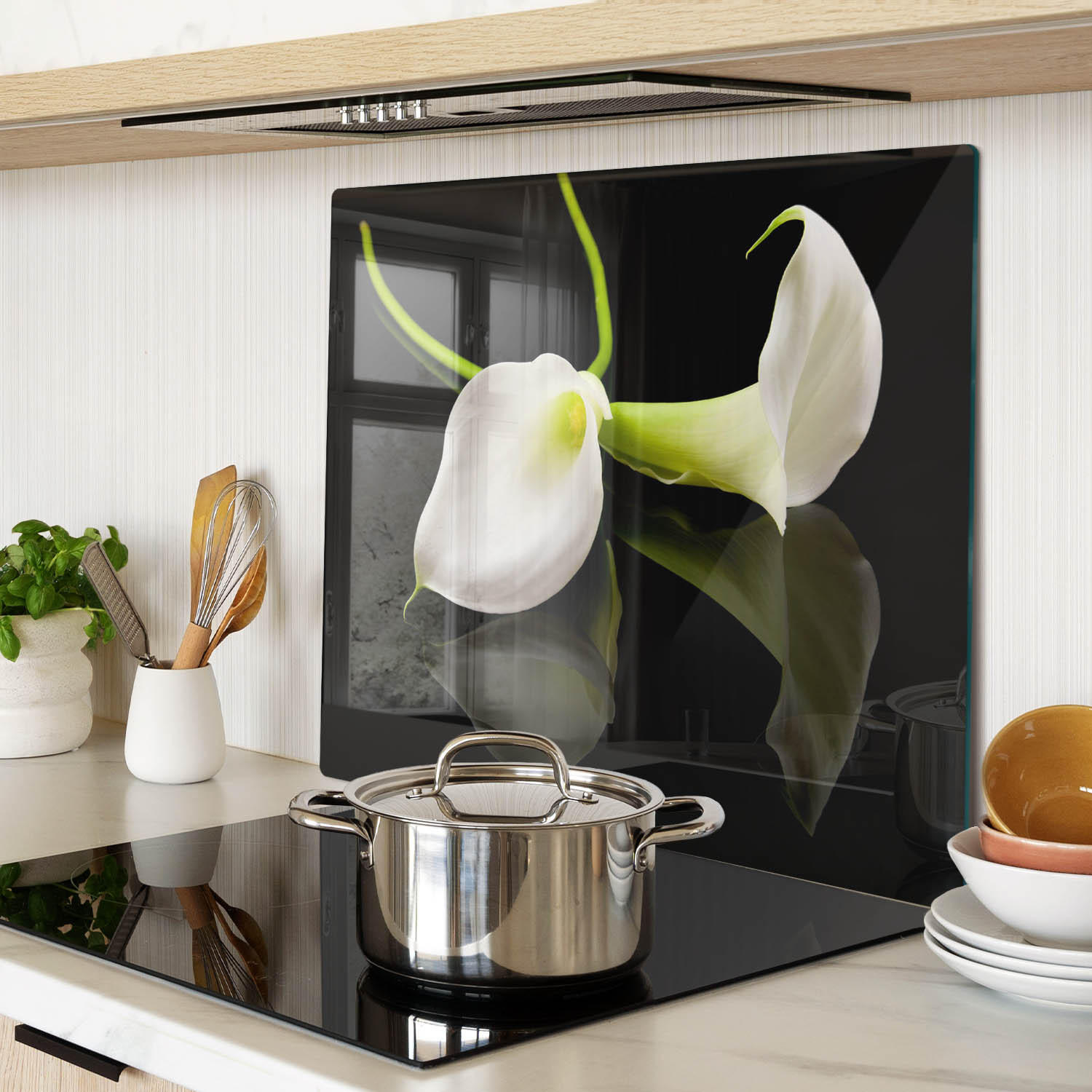 GLASPLATTE 60x52 cm Calla - Weiß, Glas (60/0.4/52cm) - TULUP