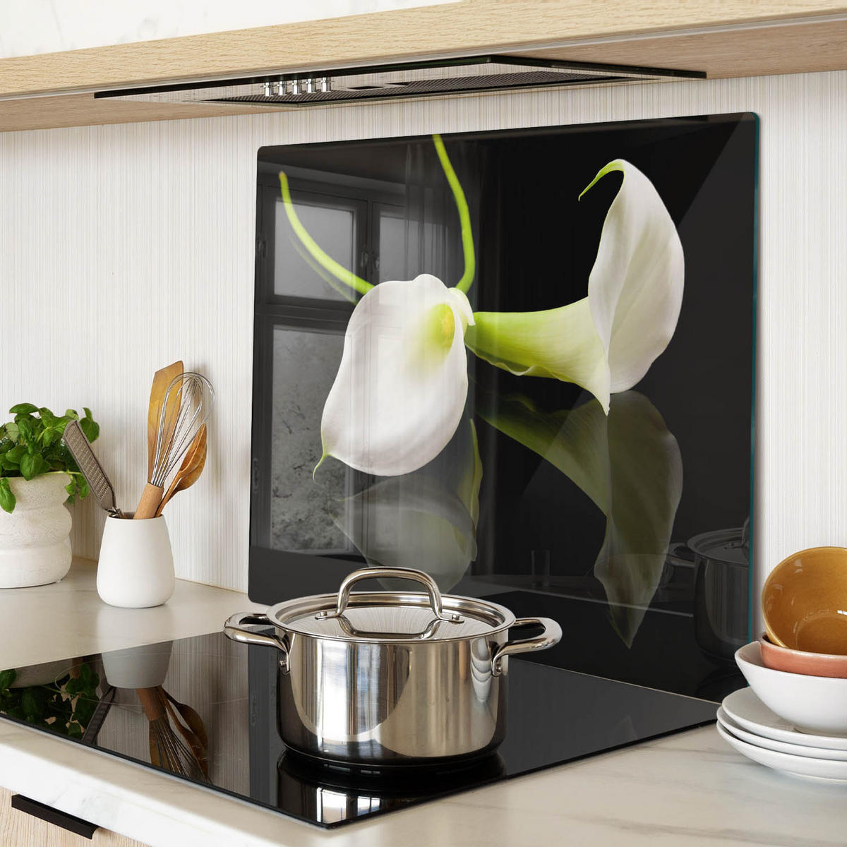 GLASPLATTE 60x52 cm Calla - Weiß, Glas (60/0.4/52cm) - TULUP