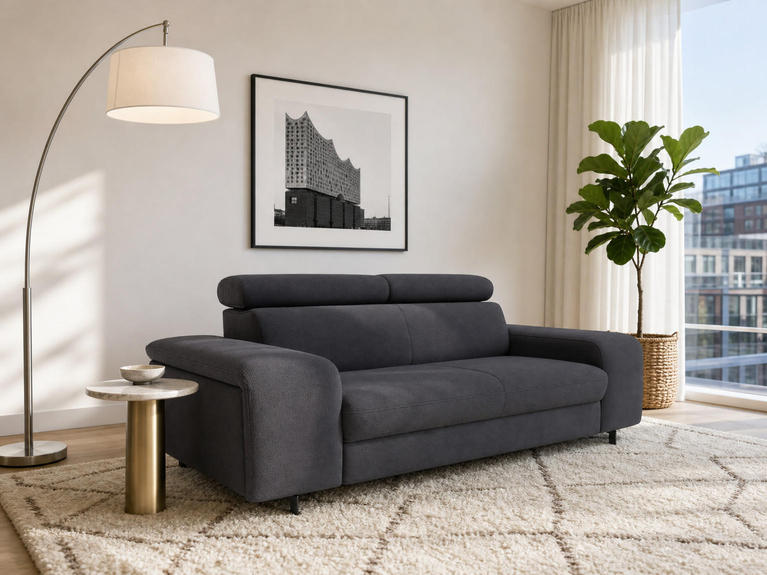 foamnova 2,5-Sitzer Dunkelblau 198x81x70 cm