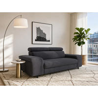 2,5-SITZER Vaasa Flachgewebe Blau klappb. Kopfstützen 198/100/81 cm - Dunkelblau, Kunststoff/Textil (198/81/70cm) - foamnova