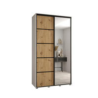 SCHWEBETÜRENSCHRANK 235,2/130/45 2-türig - Schwarz/Eiche Artisan, Holz/Metall (130/235/45cm) - Abiks Möbel