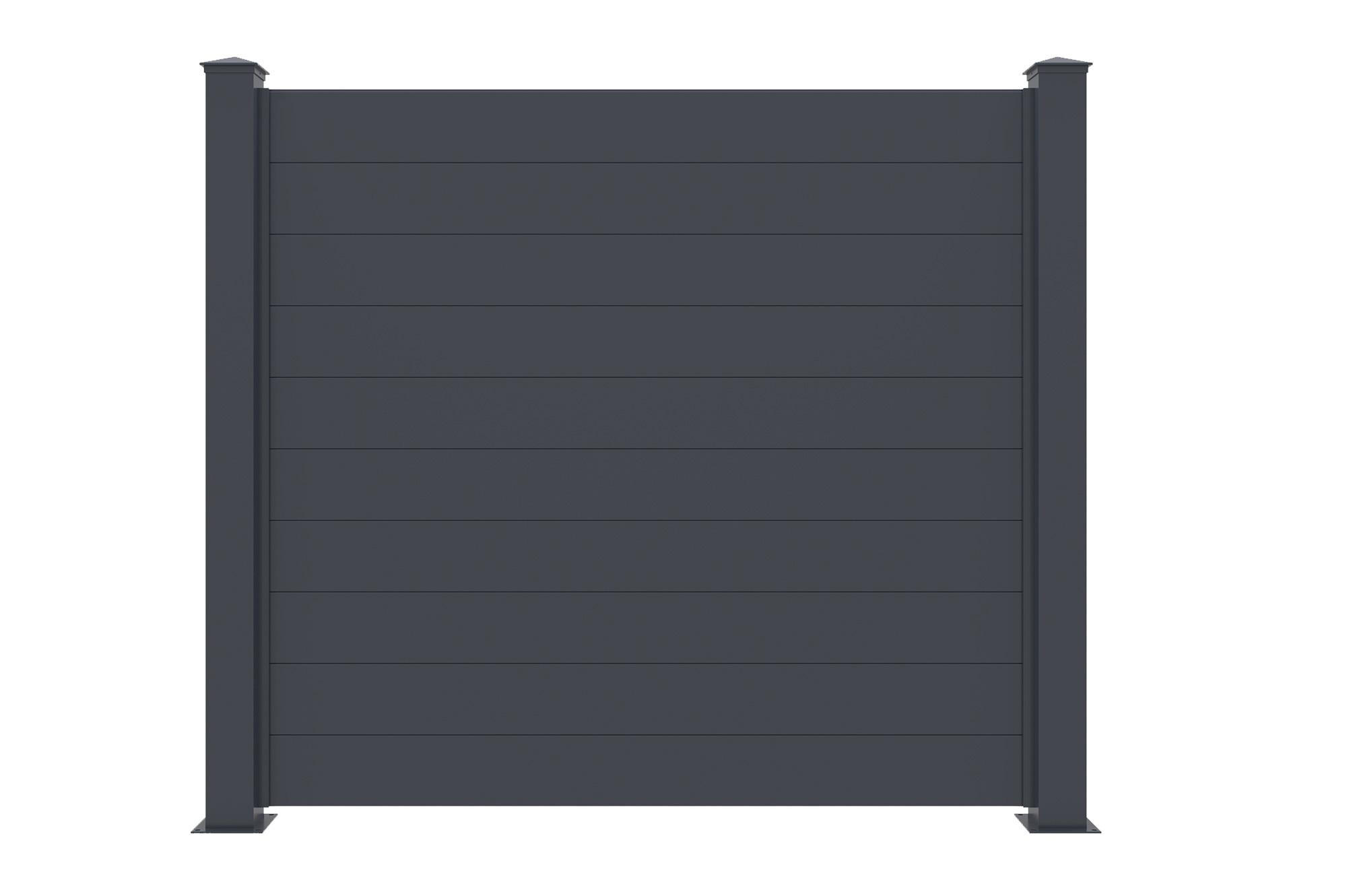 SICHTSCHUTZZAUN 3er-Set Niesen grau 1,9m H.170cm aluminium - Grau, Metall (567/166cm) - Casanoov