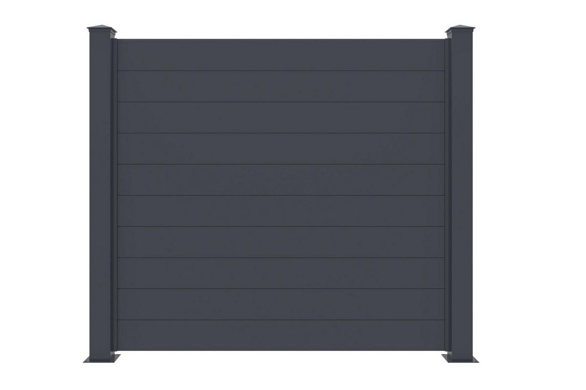 SICHTSCHUTZZAUN Niesen grau 1,9m H.170cm aluminium - Grau, Metall (189/166cm) - Casanoov
