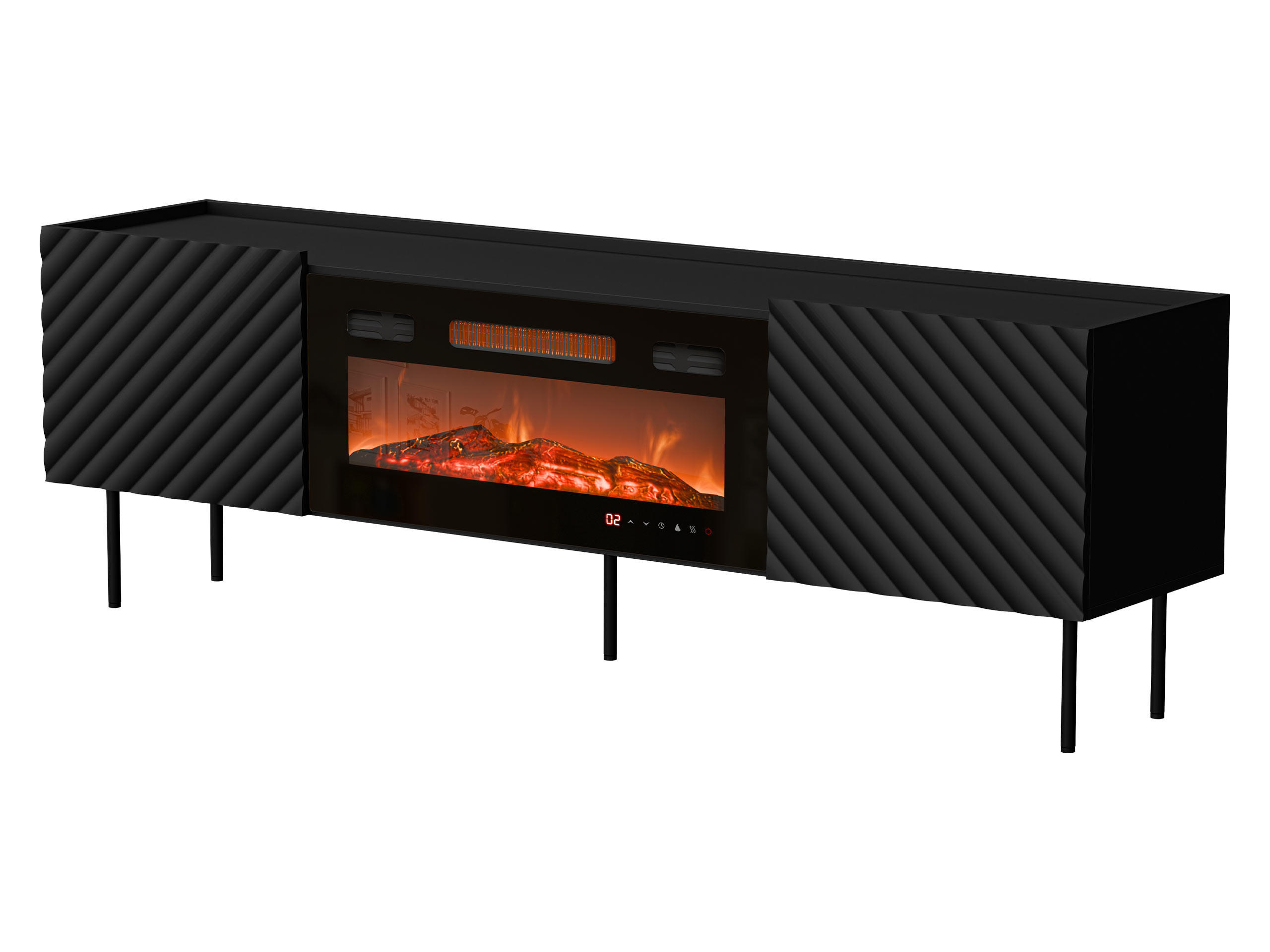 Mirjan24 Tv-Lowboard Schwarz 181x59x40 cm