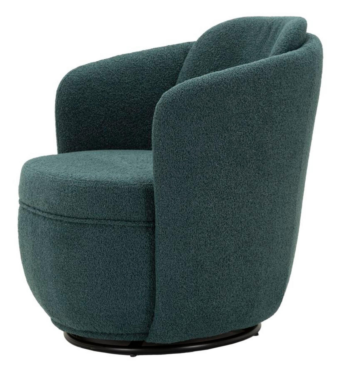 SESSEL Torino Ottanio Swivel, petrolfarben, goldfarben und schwarz, Polyester, Eisen und Sperrholz, 70 x 72 x 75 cm - Goldfarben/Petrol, Holzwerkstoff/Kunststoff (70/75/72cm) - Mauro Ferretti