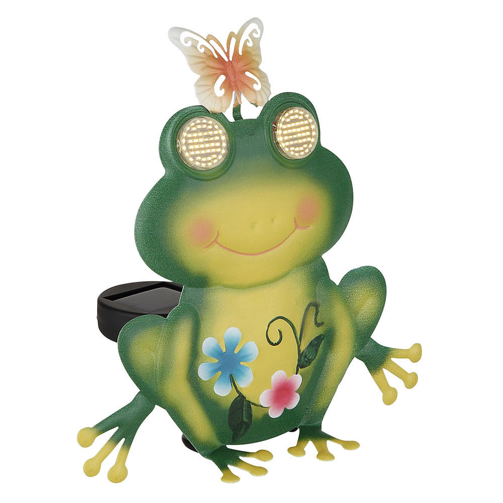 SOLARLEUCHTE Frosch Metall bunt matt LED - Multicolor, Metall (21.5/8/22cm) - Globo Lighting