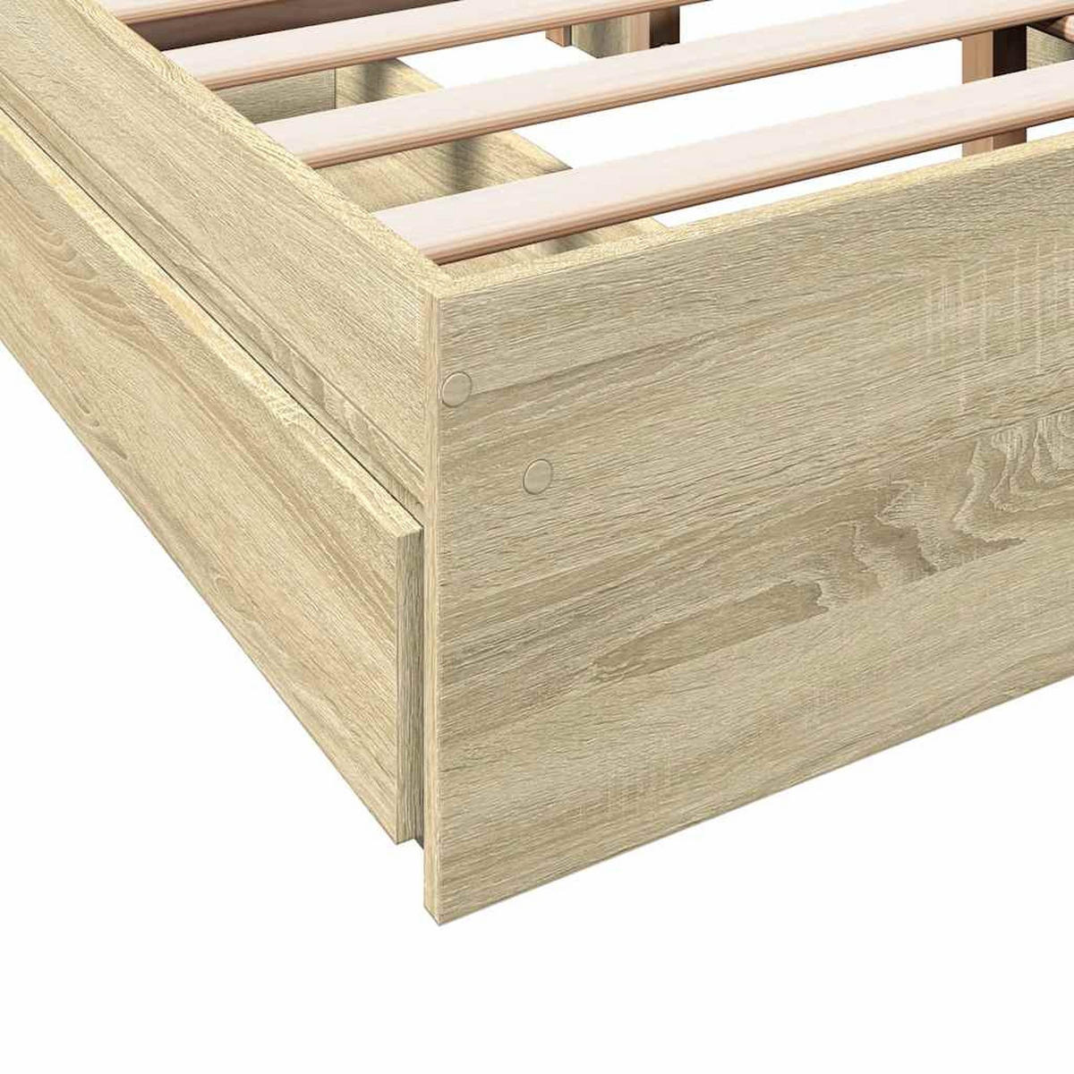 BETTGESTELL Mit Schubladen Sonoma-Eiche 120/200Cm Holzwerkstoff - Braun, Holzwerkstoff (120/200cm) - vidaXL
