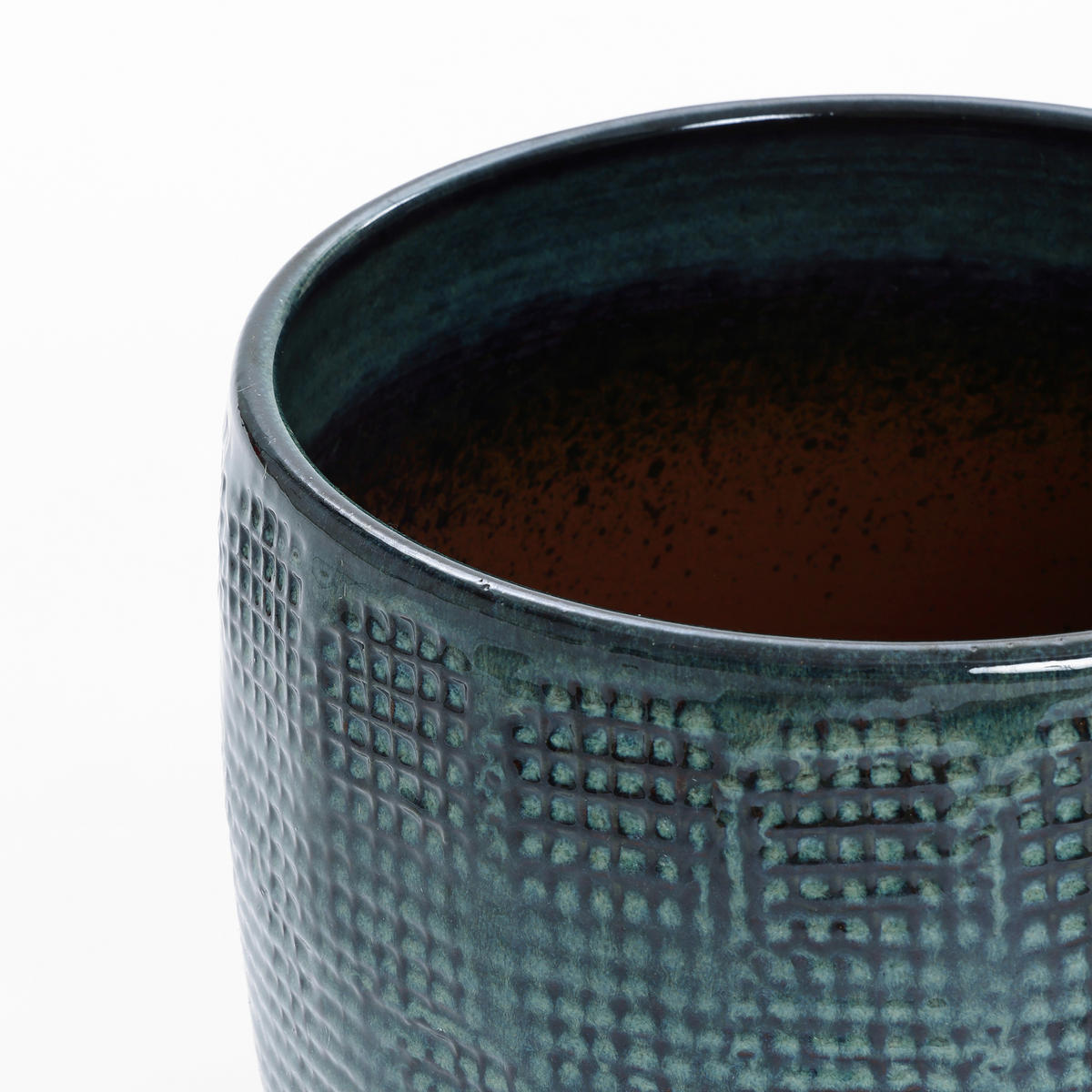 BLUMENTOPF Keramik Graugrün 30x28cm - Dunkelgrün, Keramik (29cm) - Hometopia