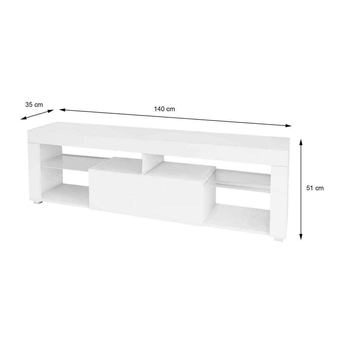 TV SCHRANK - Weiß, Holzwerkstoff (35/51/140cm) - ML-DESIGN