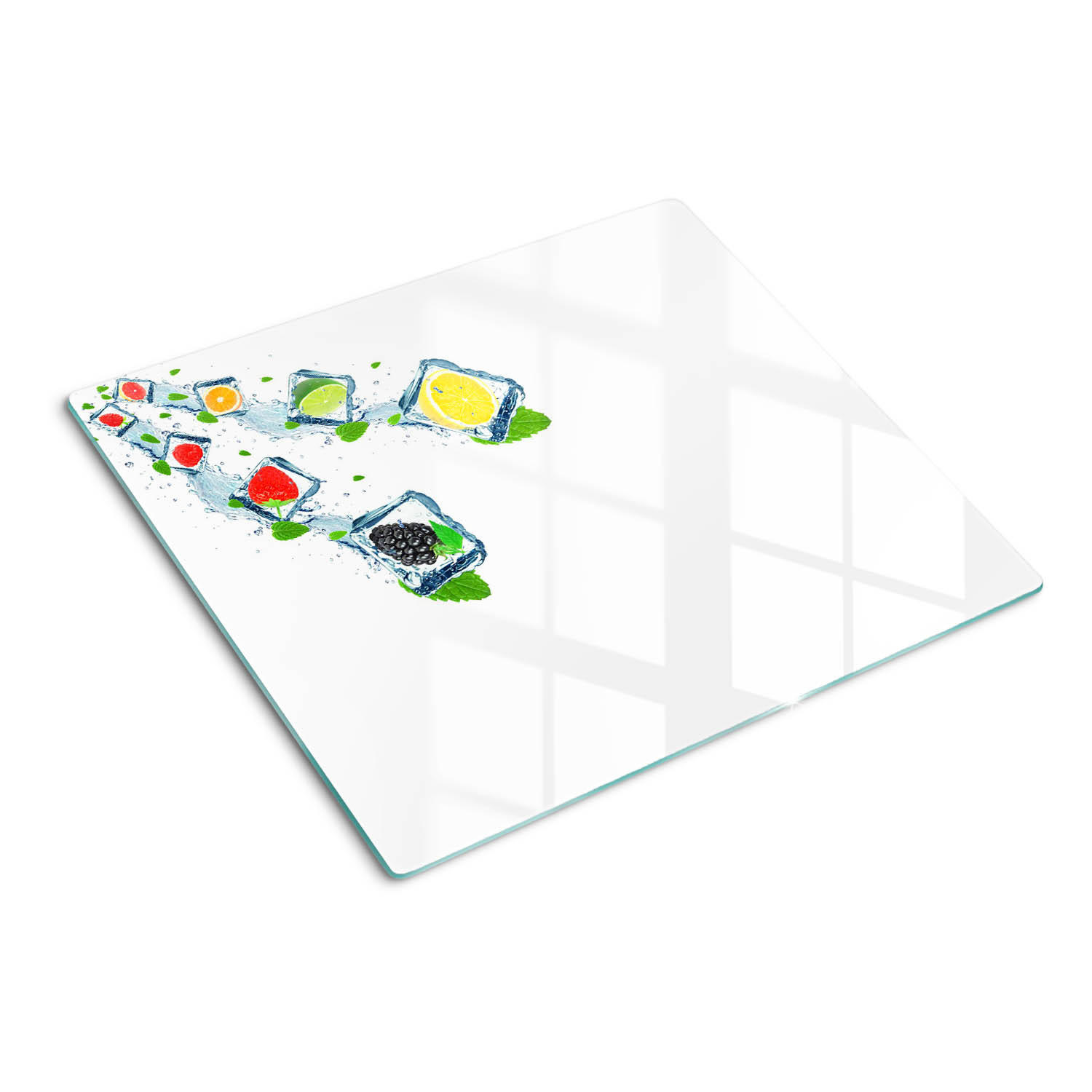 GLASPLATTE 60x52 cm Gewürfeltes Obst - Multicolor, Glas (60/0.4/52cm) - TULUP