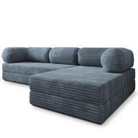 ROHOVÁ SEDAČKA ETERA modulární Boneless pohovka s funkcí spaní, šedá TILIA 85 - šedohnědá, textil (270/160cm) - MASSENO