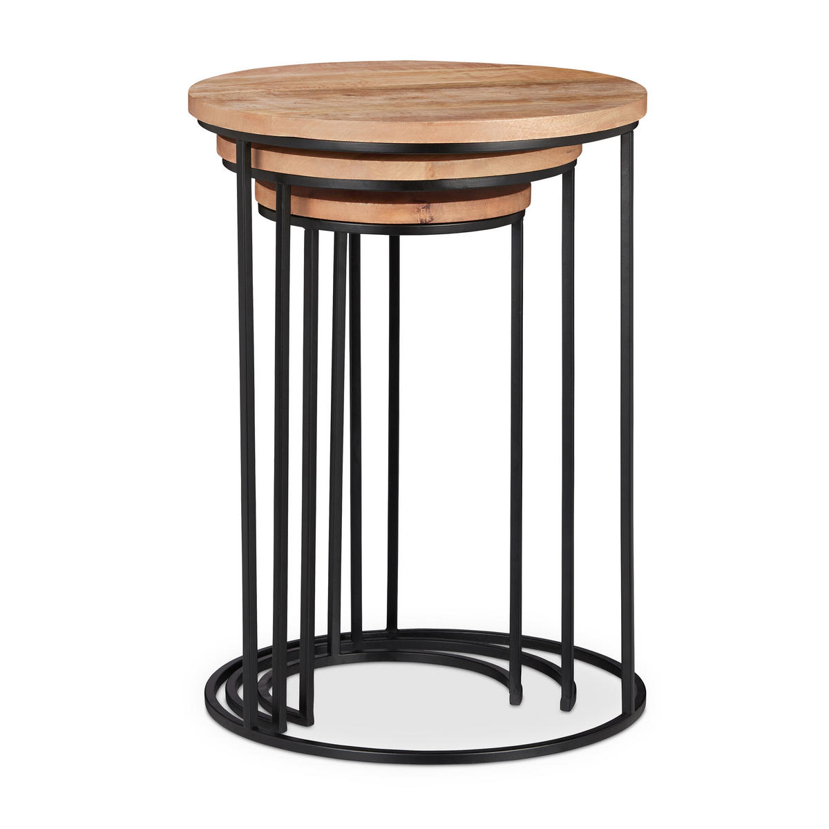 3XBEISTELLTISCH - Multicolor, Holz/Metall (41/41/56cm) - Relaxdays
