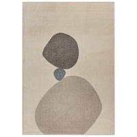 TEPPICH Beige Geometrisch In-Outdoor Pflanzlich Kurzflor Rechteckig 160 x 230 cm - Sandfarben/Hellgrau, Textil (160/230cm) - Mazovia