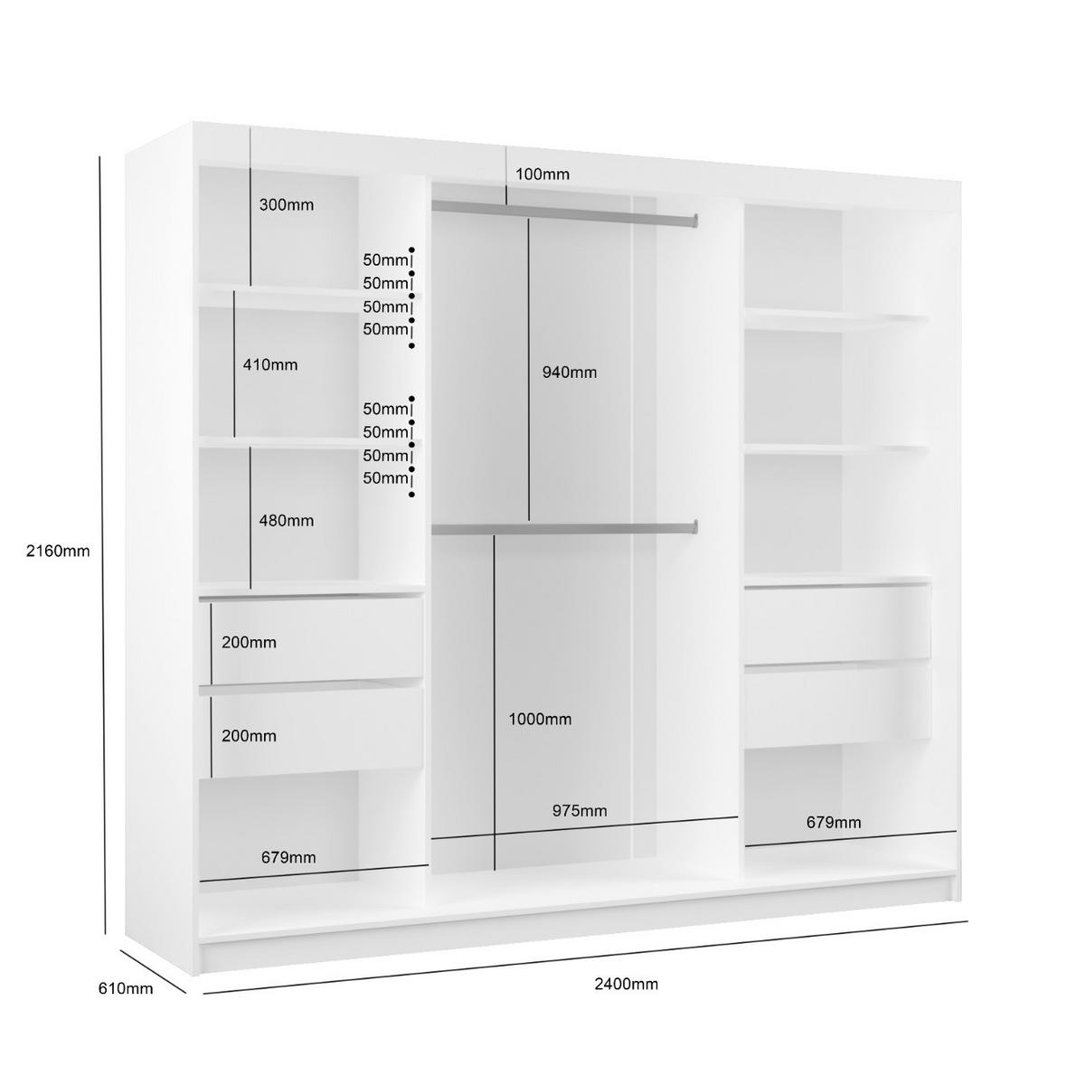 SCHWEBETÜRENSCHRANK Vex 240 cm mit Spiegel, 3-türig, dunkelbraun - Dunkelbraun, Kunststoff (240/216/61cm) - Margaret Hadas24