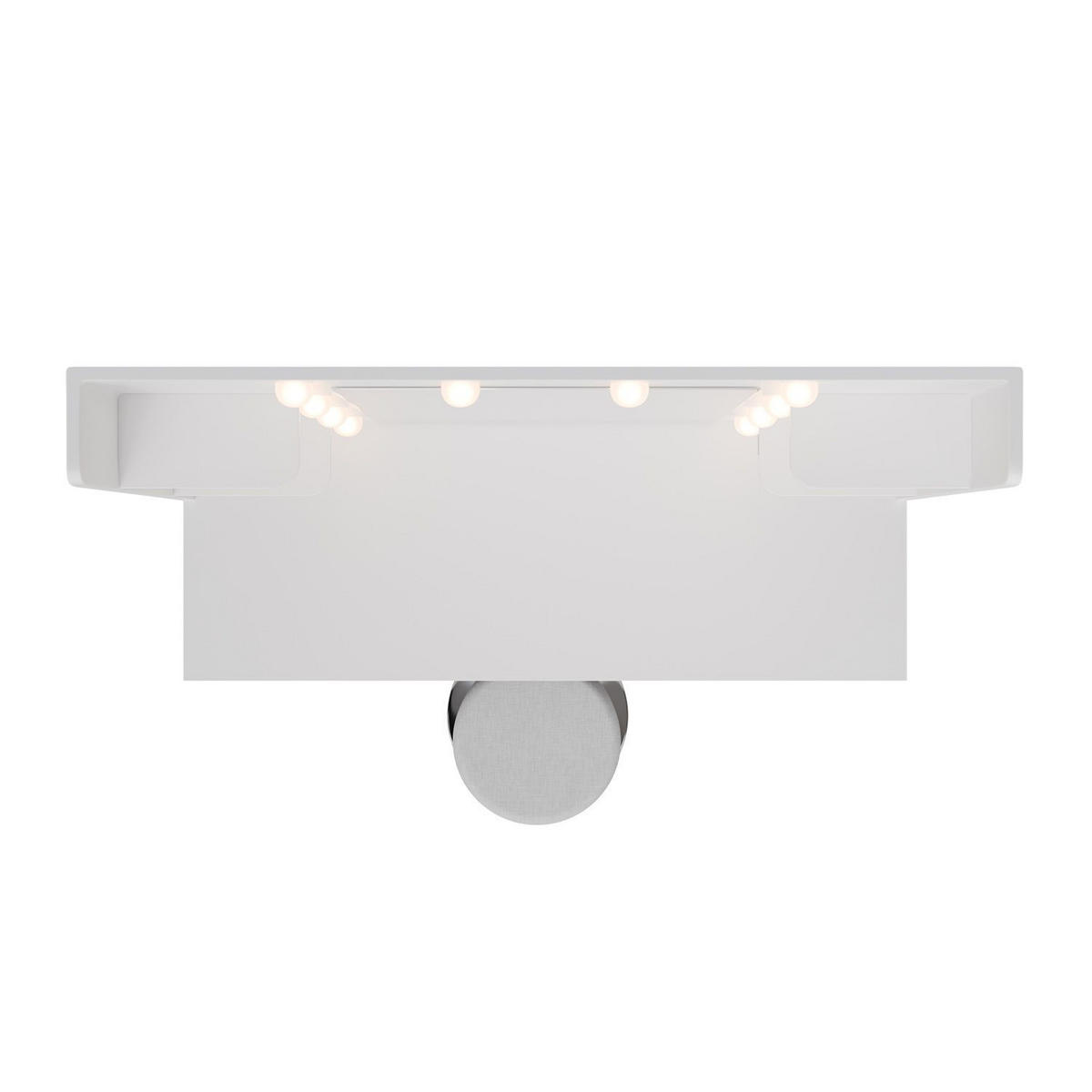 SCHMINKTISCH Malia mit LED und Hocker Tonia - Weiß, Holz (107/140/40cm) - Juskys