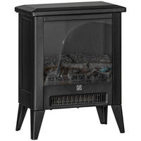 ELEKTROKAMIN 1800 W Elektrischer Kamin mit Heizung, LED-Flammeneffekt, Schwarz - Schwarz, Metall (21/47/36cm) - HOMCOM