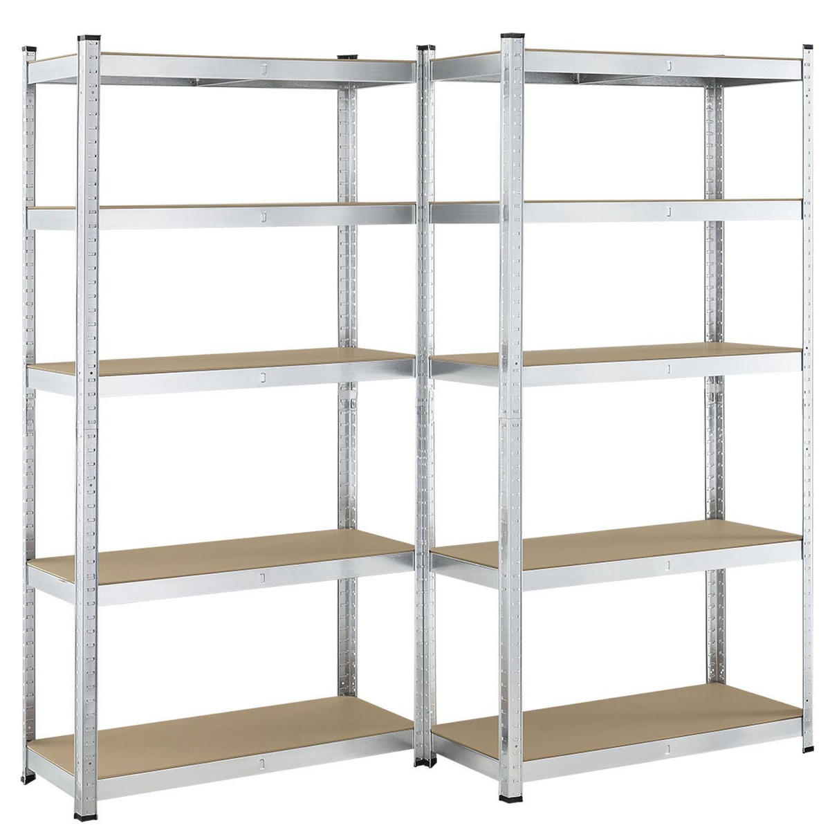 LAGERREGAL Basic verzinkt 180x90x40 cm (2er-Set) - Silberfarben, Metall (90/180/40cm) - Juskys