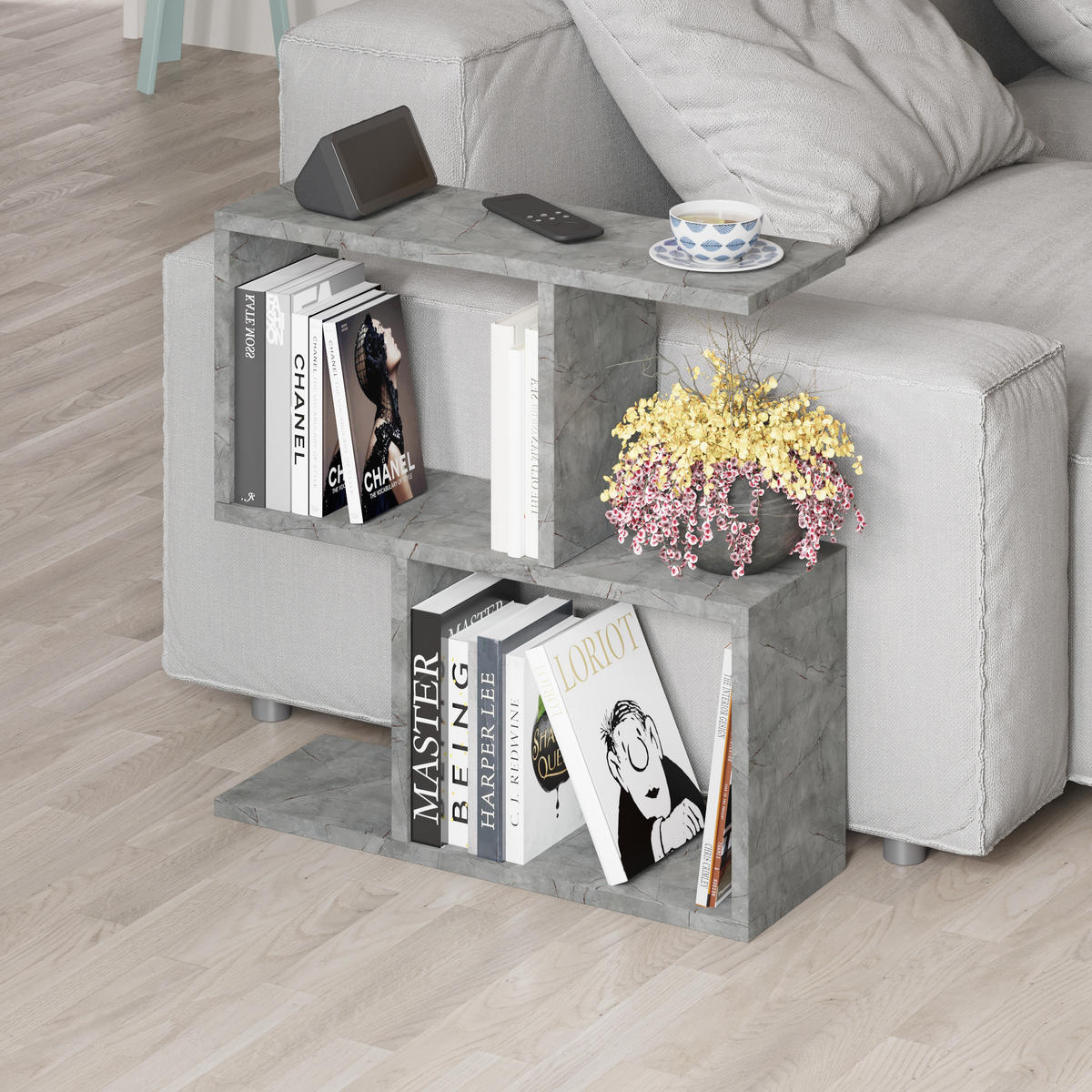 BEISTELLTISCH Homemania Gold-Marmor-Effekt 60/20/60 cm - Goldfarben, Holzwerkstoff (19.6/60/59.4cm) - Decortie