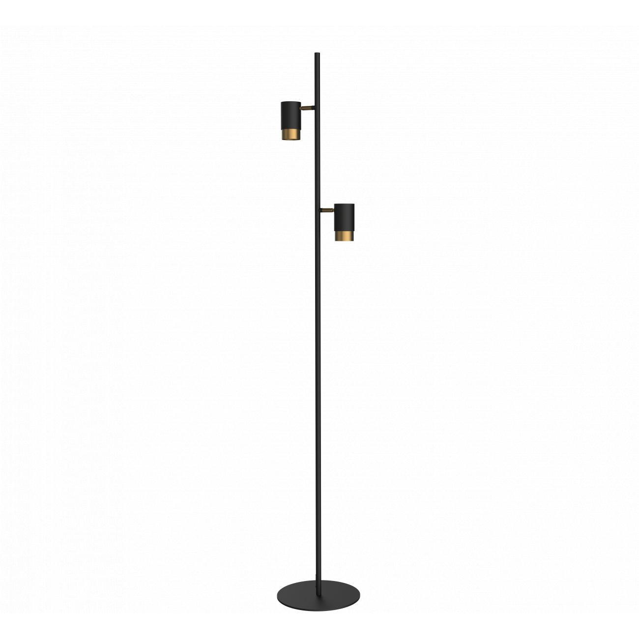 STEHLEUCHTE Elya, Schwarz und gold, 160cm - Goldfarben, Metall (160/25/160cm) - KOSILUM