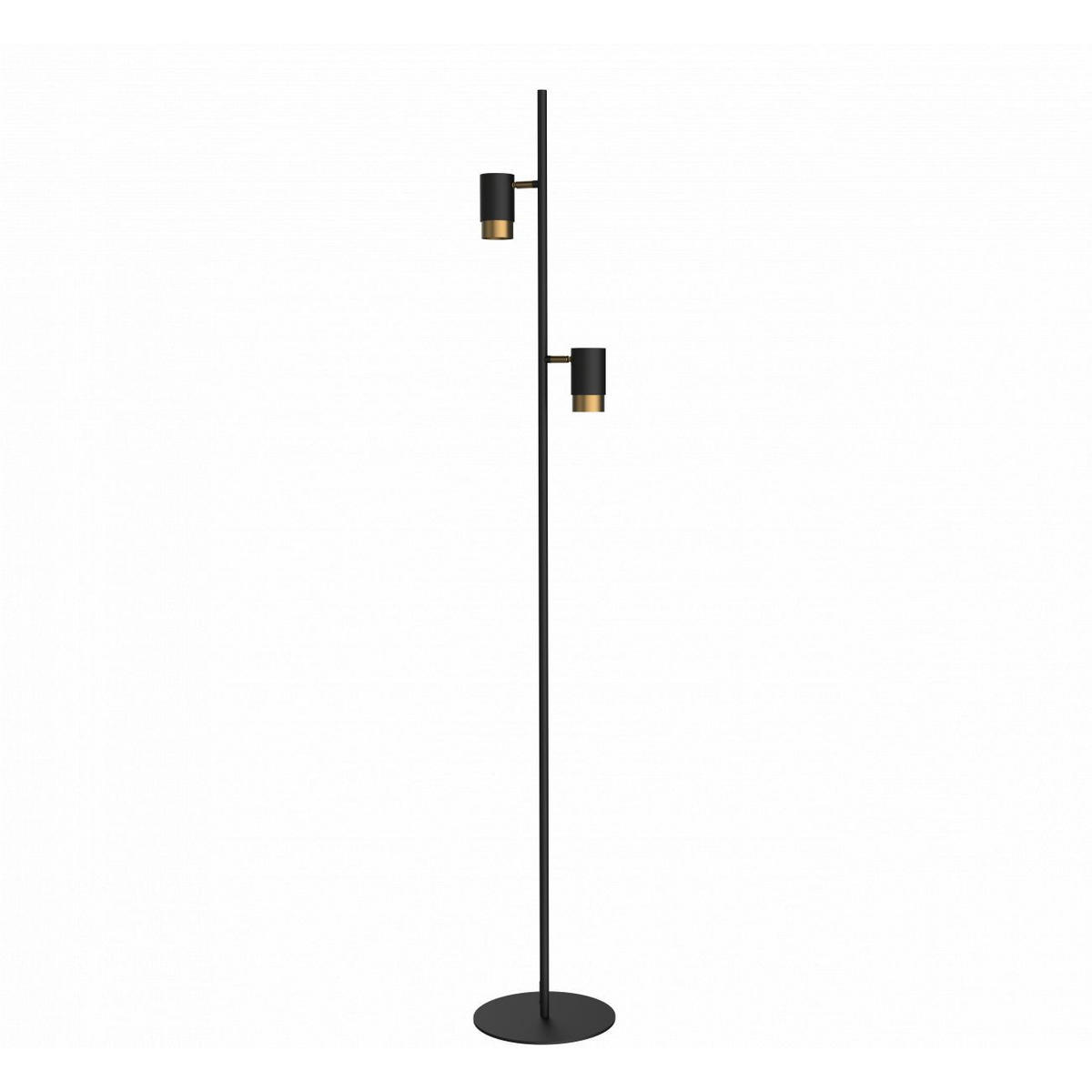 STEHLEUCHTE Elya, Schwarz und gold, 160cm - Goldfarben, Metall (160/25/160cm) - KOSILUM