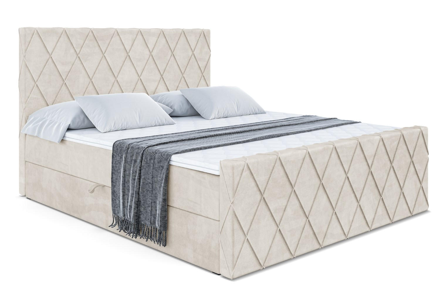 BOXBETT LEPARO-Z - 200 x 200 - H3 - Ecru - Beige, Holzwerkstoff (200/200cm) - ALTDECOR