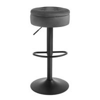 BARHOCKER mit Stauraum, höhenverstellbar, 39 x 39 x 79,5 cm, Dunkelgrau - Dunkelgrau, Metall (39/79.5/39cm) - Meubliv