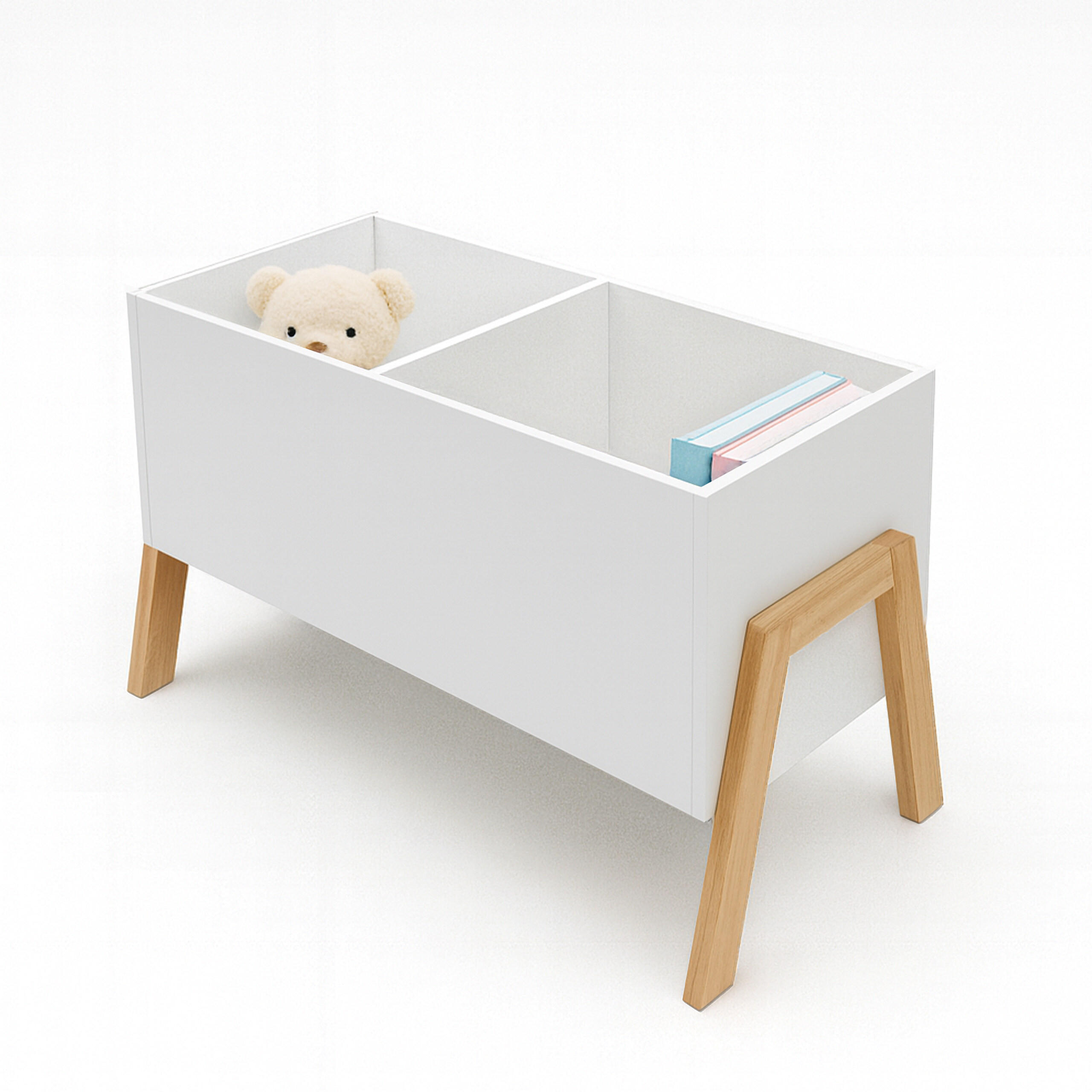 BÜCHERREGAL Kinder - Weiß, Holz/Holzwerkstoff (66.5/40/34.5cm) - Relaxdays