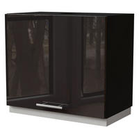 WRASENSCHRANK Essen W8/60 Schwarz Hochglanz / Schwarz Matt 60 / 32,5 / 50cm - Schwarz Hochglanz/Schwarz, Holz/Holzwerkstoff (60/50/32.5cm) - Feldmann-Wohnen