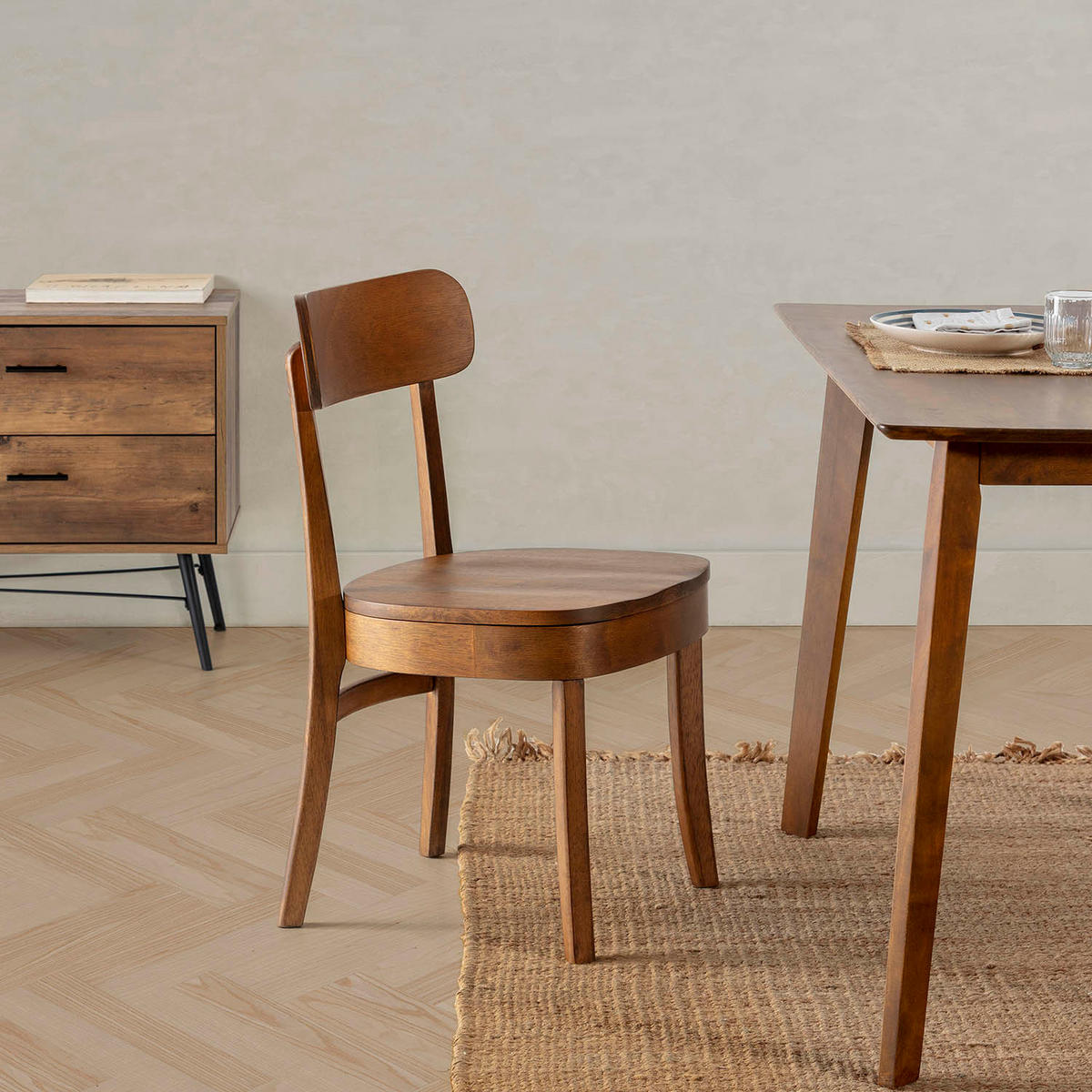 STUHL-SET 2 Nala Walnussfarbe, Massivholz - Walnussfarben, Holz (45/83/49cm) - VS Venta-stock