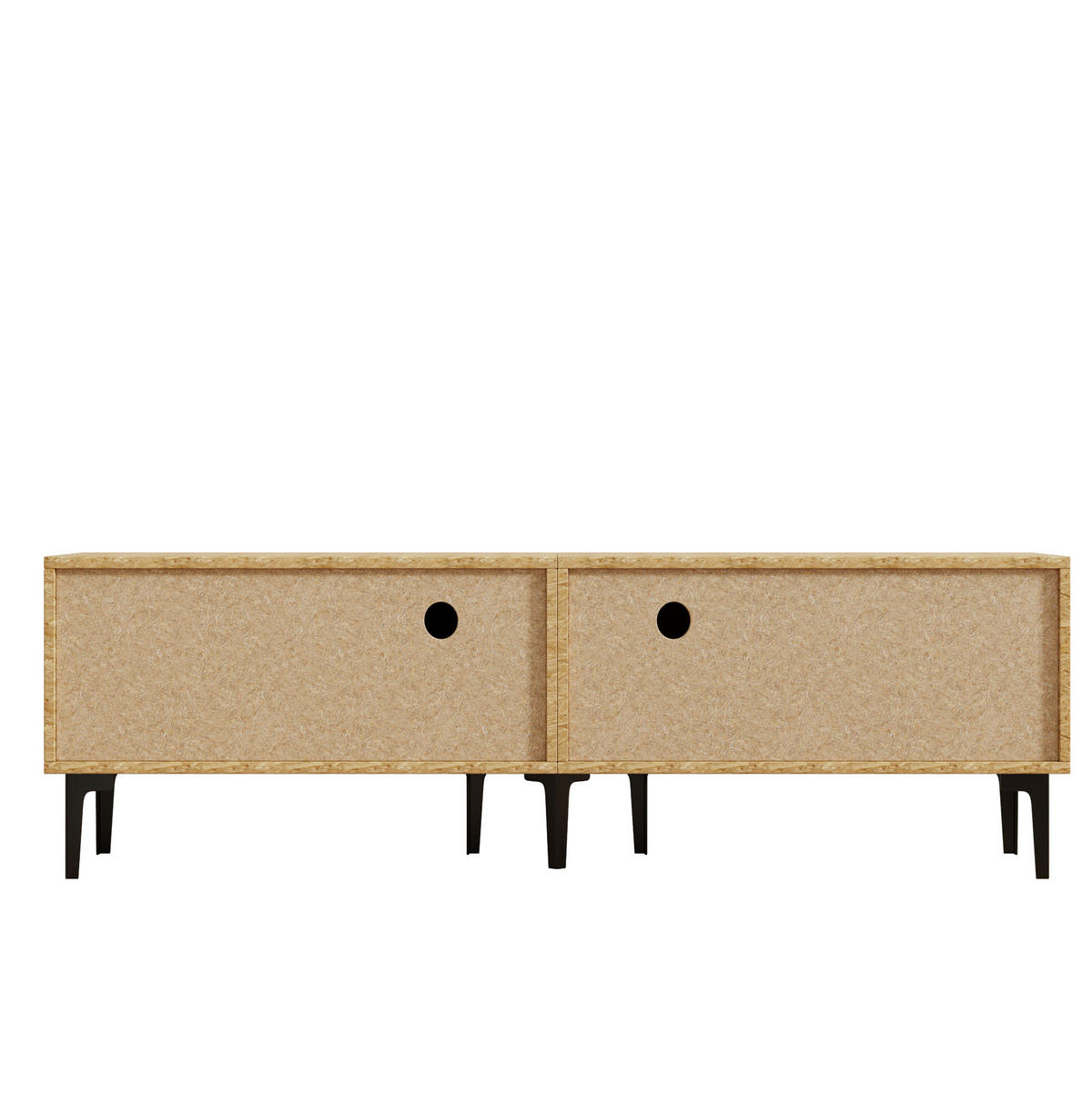 TV-LOWBOARD 160/36,5/45 cm naturfarben aus Spanplatte mit 4 Fächern - Hellbraun, Holzwerkstoff (160/45/36.5cm) - OKWISH