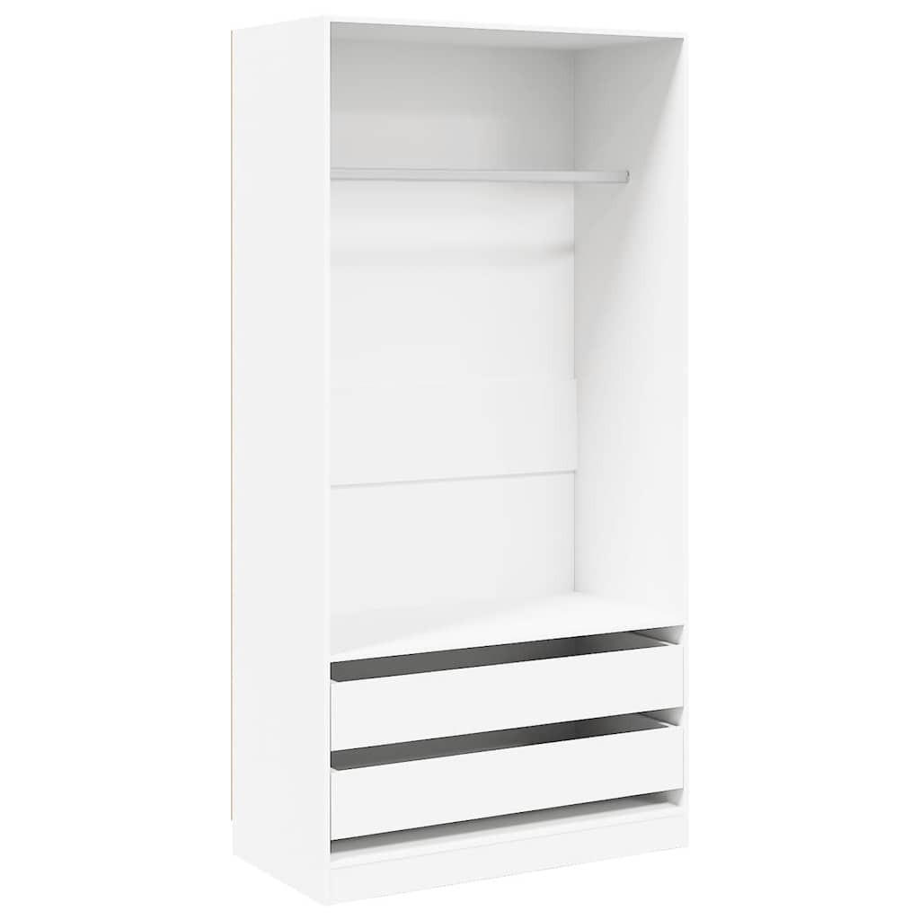 KLEIDERSCHRANK Weiss 100/50/200 Cm Holzwerkstoff - Weiß, Holzwerkstoff (50/200/100cm) - vidaXL