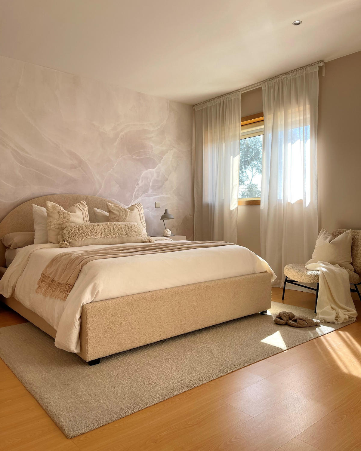 PAT TAPIȚAT bej 140x200 cm Vaucluse - bej, material textil (140/200cm) - Beliani