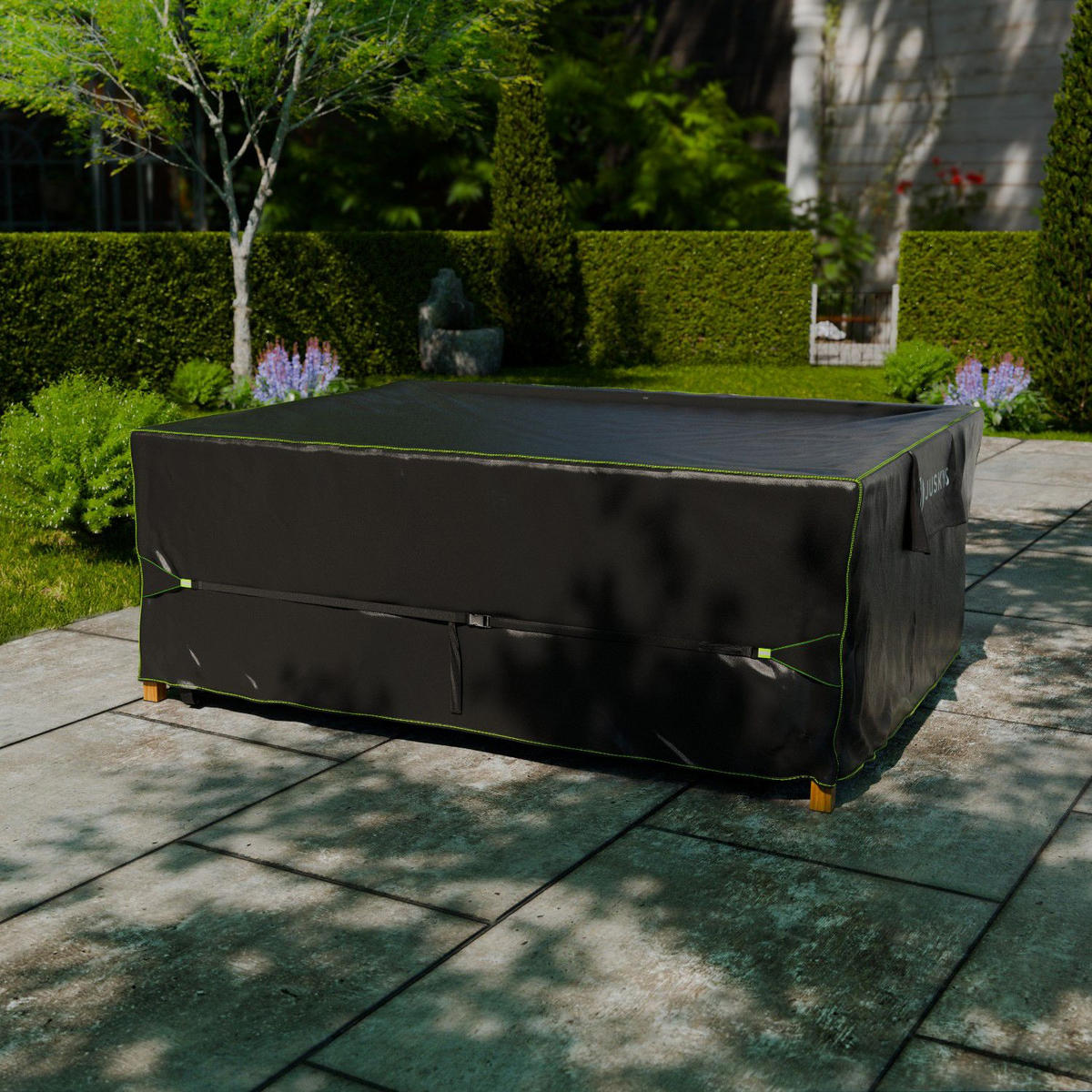 GARTENMÖBELABDECKUNG CoverSafe Pro schwarz - Schwarz, Kunststoff (190/80/240cm) - Juskys