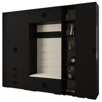 GARDEROBEN-SET 236,7/290/47 - Schwarz/Weiß, Holz/Kunststoff (290/236.7/47cm) - Abiks Möbel