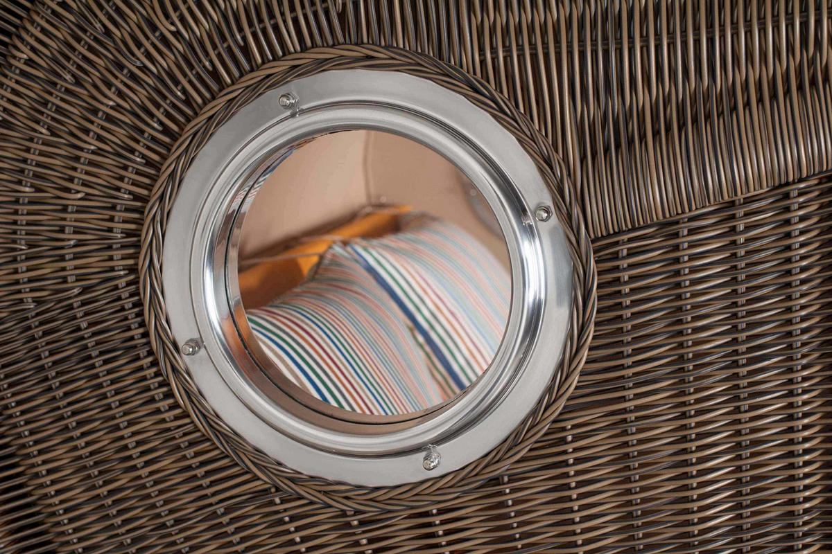 STRANDKORB 2-Sitzer Düne Mahagoni - Gelb/Braun, Holz/Metall (125/170/80cm) - Mr. Deko